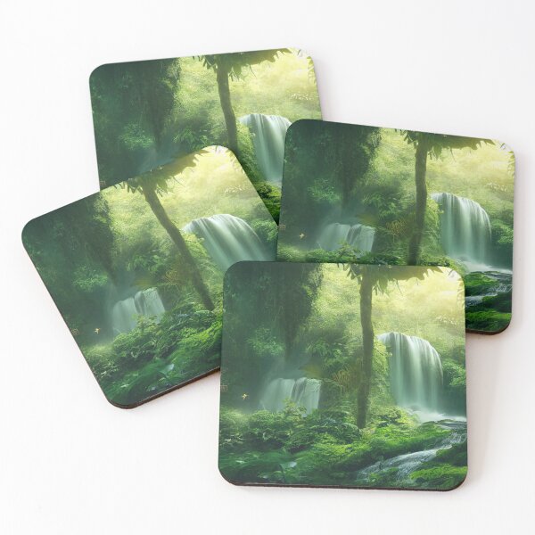 Item preview, Lush Waterfall in Forest Landscape designed and sold by bryanchvzz.