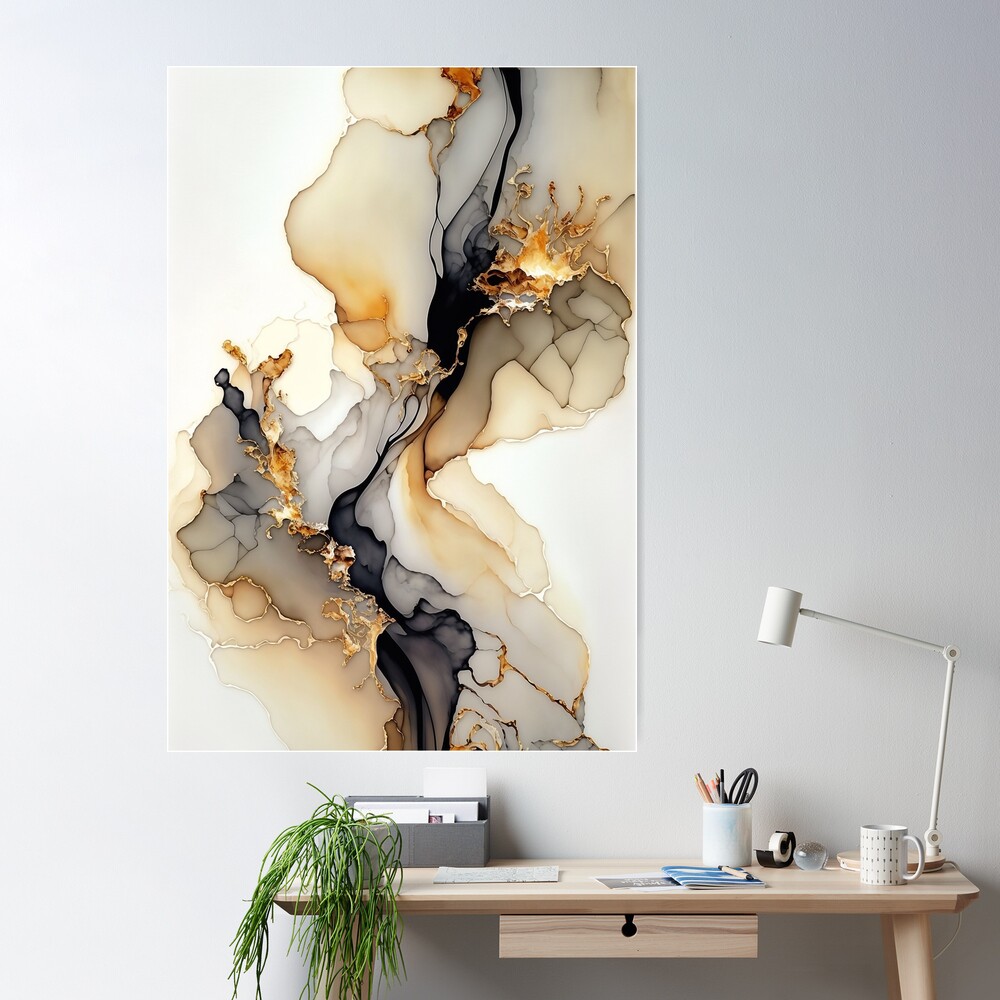 Fawn Glass - Abstract Alcohol Ink Resin Art Poster for Sale by inkvestor