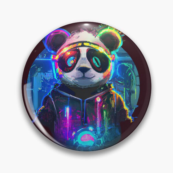 Item preview, Futuristic Frenzy: Neon Panda Pop Art 2k | dark designed and sold by Cosmic-graphics.