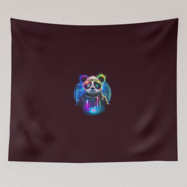 Item preview, Futuristic Frenzy: Neon Panda Pop Art 2k | dark designed and sold by Cosmic-graphics.