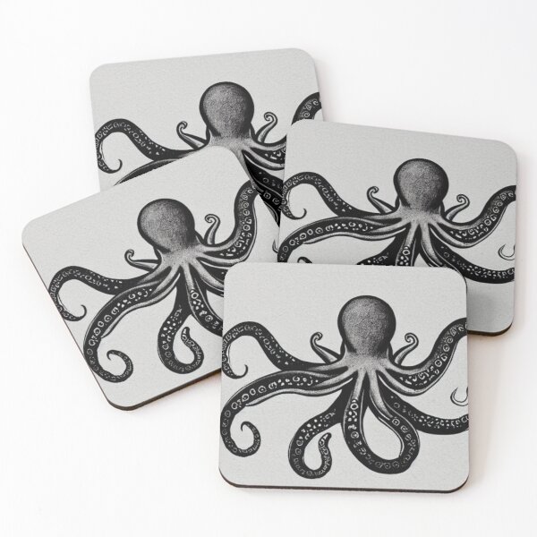 Item preview, Octopus Sketched in black and white designed and sold by SquishStitches.