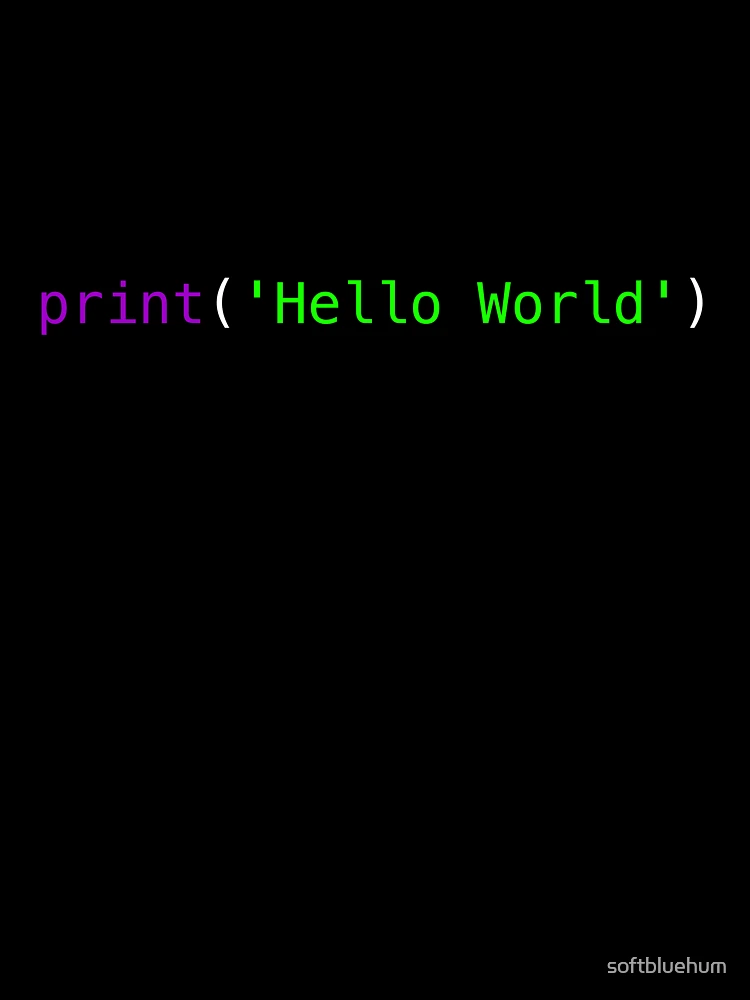 Thumbnail 7 of 7, Oversized T-Shirt, Python code - print('Hello World') - Hello World coding designed and sold by softbluehum.