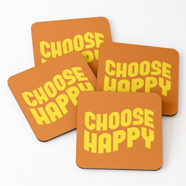Item preview, Choose Happy Inspirational Text, Yellow on Orange designed and sold by sweetbelle.