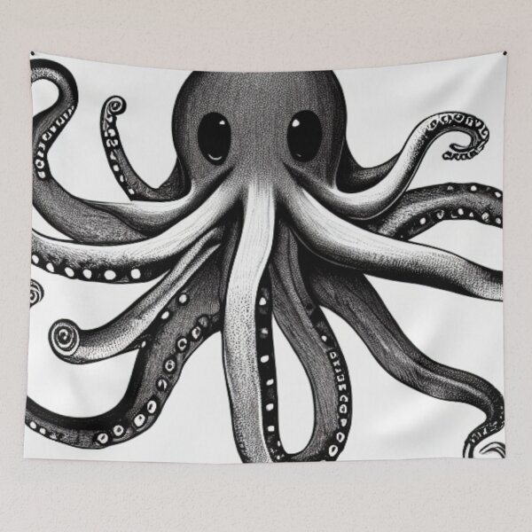 Item preview, Cute Octopus Sketched designed and sold by SquishStitches.