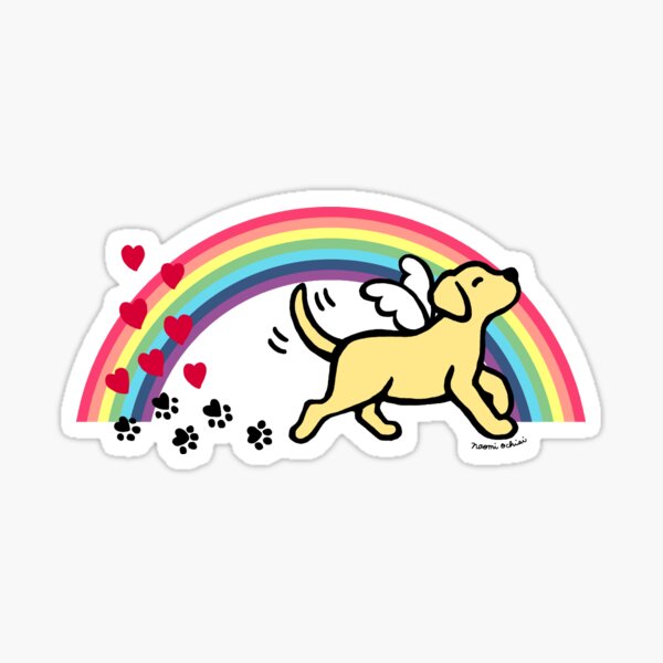 Yellow Labrador Angel Trotting Sticker