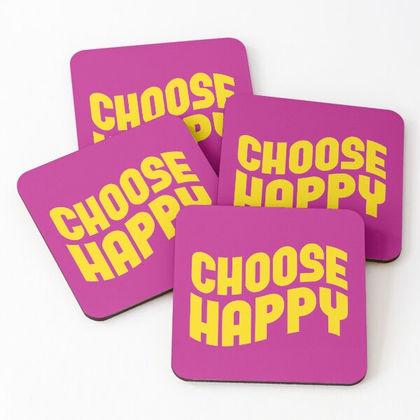 Item preview, Choose Happy Inspirational Text, Yellow on Pink designed and sold by sweetbelle.