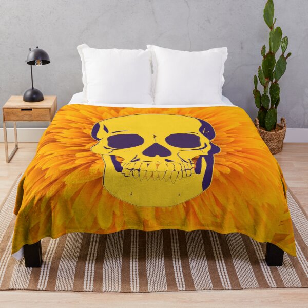 Item preview, A Flowering Yellow Skull Design designed and sold by beddreams.