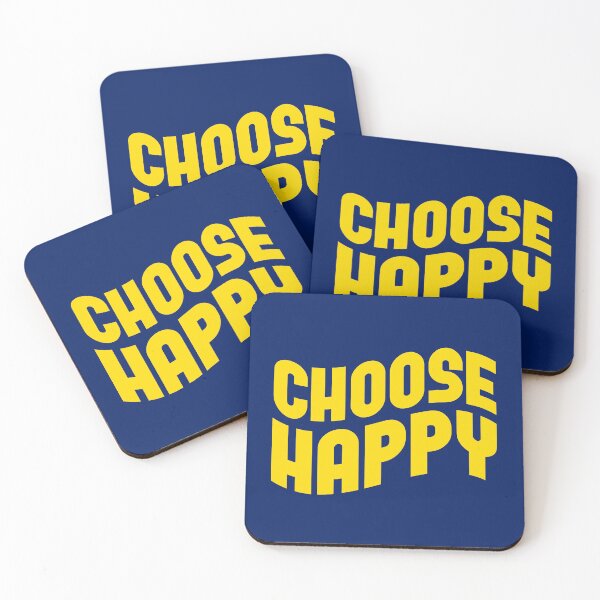Item preview, Choose Happy Inspirational Text, Yellow on Blue designed and sold by sweetbelle.