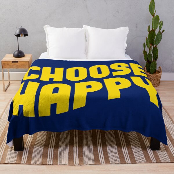 Item preview, Choose Happy Inspirational Text, Yellow on Blue designed and sold by sweetbelle.
