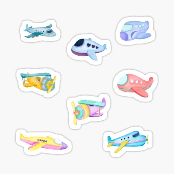 Item preview, Watercolor Cartoon Airplanes designed and sold by silviaol.