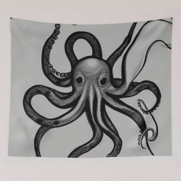 Item preview, Sketched Octopus designed and sold by SquishStitches.