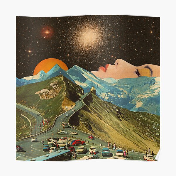 Gesicht auf dem Berg Poster