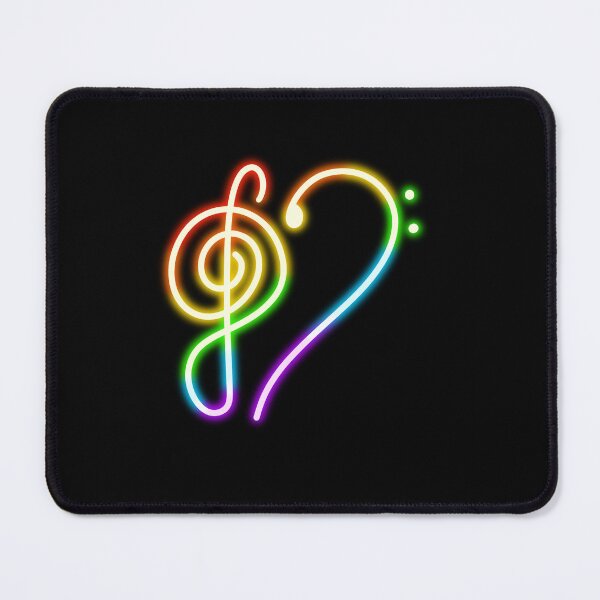 Item preview, Rainbow Treble and Bass Clef Heart Neon Sign designed and sold by 1701-Z.