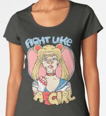 Sailor Moon- Fight Like a Girl Women's Premium T-Shirt