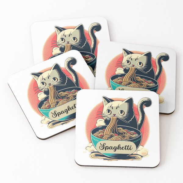 Item preview, Cat eating spaghetti designed and sold by LadyHustle.