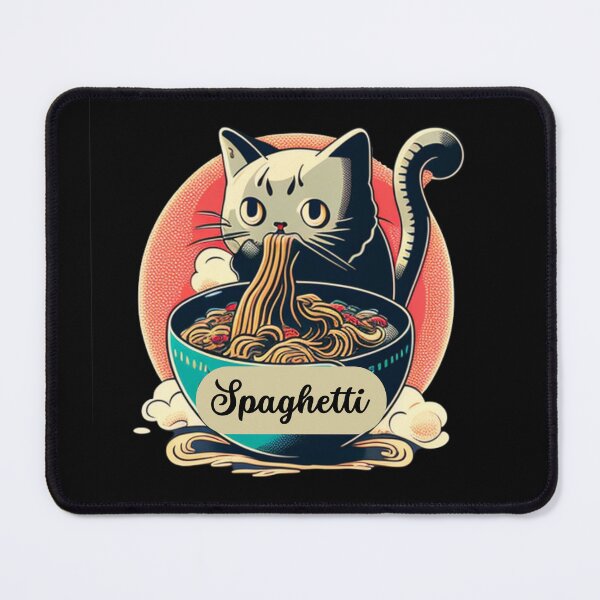 Item preview, Cat eating spaghetti designed and sold by LadyHustle.