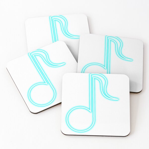 Item preview, Cyan Eighth Note Neon Sign Sticker designed and sold by 1701-Z.