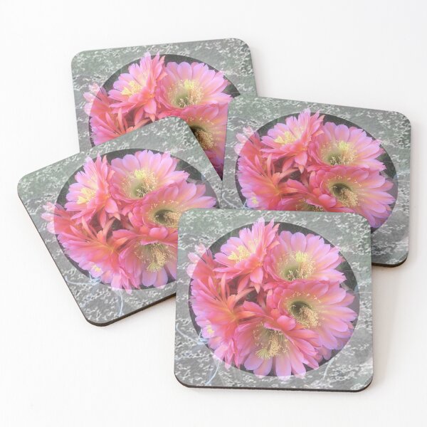 Item preview, Pink Cactus flowers with lace trim by Iritof designed and sold by iritof.