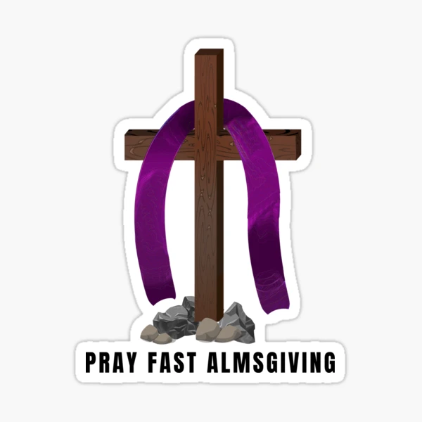 Jesus' Cross Purple Cloth Pray Fast Almsgiving Christian Religious