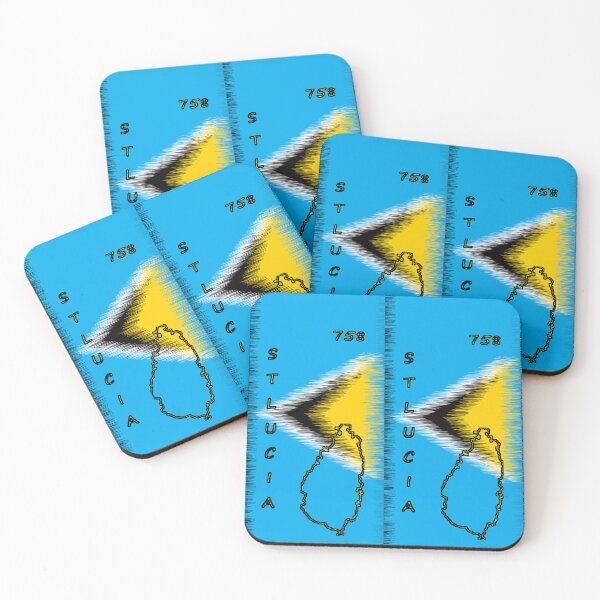 Item preview, St lucia flag Designed with Name and Area Code - Soca Mode designed and sold by Soca-Mode.