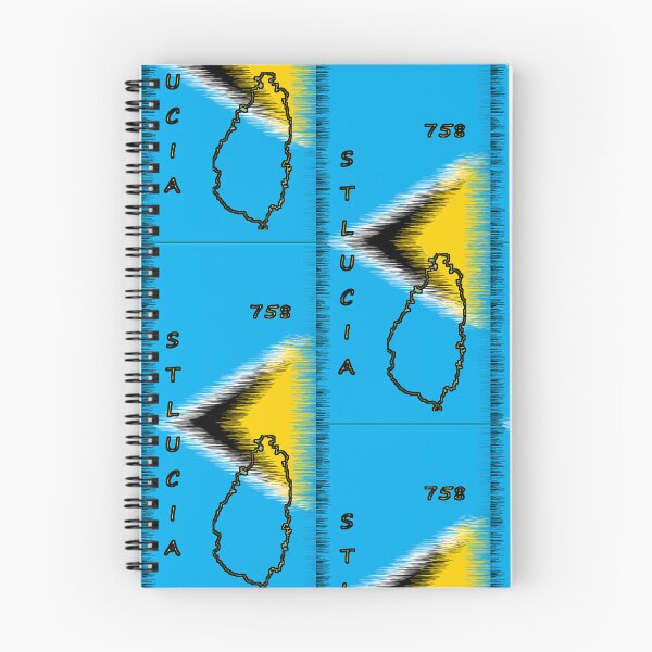 Item preview, St lucia flag Designed with Name and Area Code - Soca Mode designed and sold by Soca-Mode.