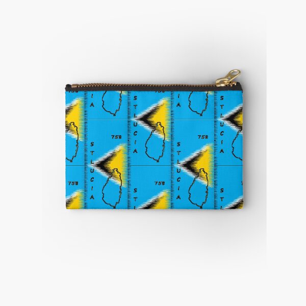 Item preview, St lucia flag Designed with Name and Area Code - Soca Mode designed and sold by Soca-Mode.