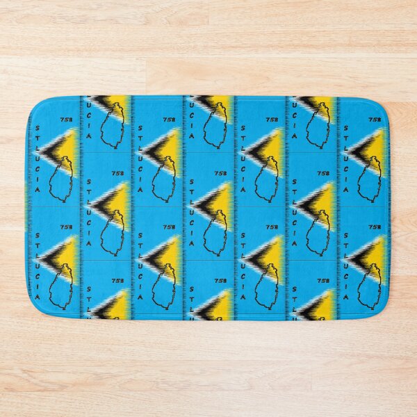 Item preview, St lucia flag Designed with Name and Area Code - Soca Mode designed and sold by Soca-Mode.