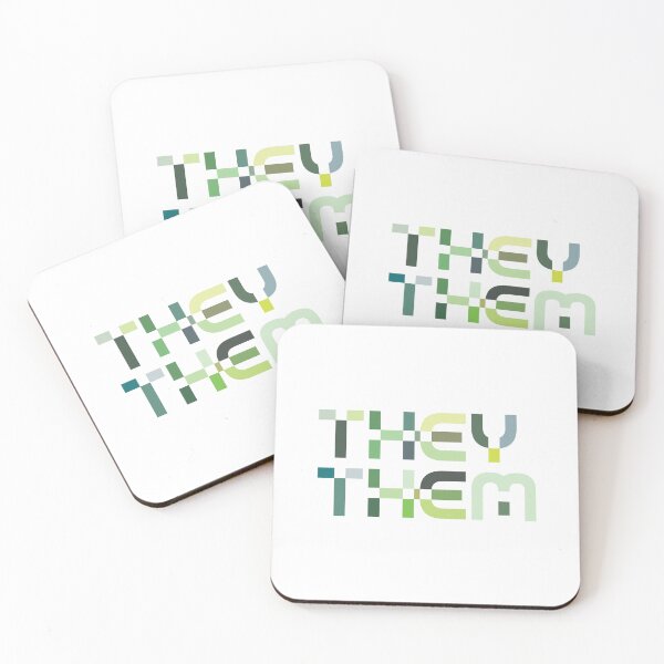 Item preview, They Them - Modern Minimal Green Pastel Nonbinary Pronoun Design 2023 designed and sold by UncutJorts.