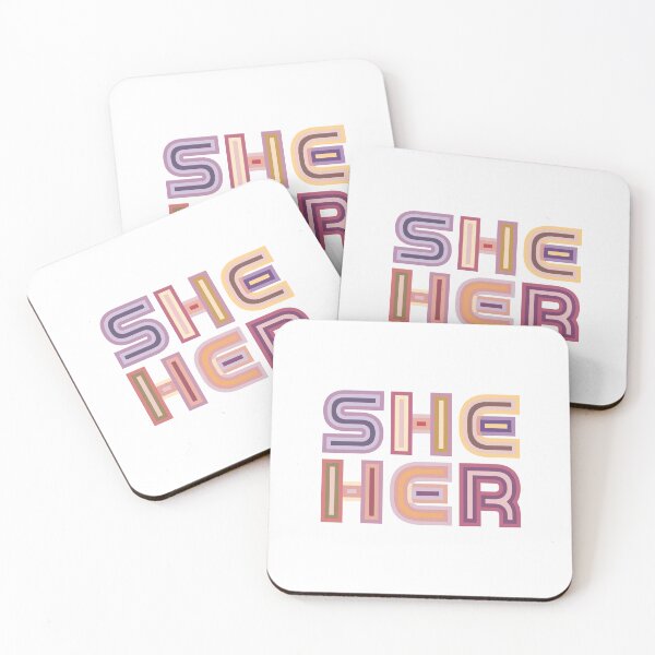 Item preview, She Her - Modern Minimal Warm Pastel Pronoun Design 2023 designed and sold by UncutJorts.