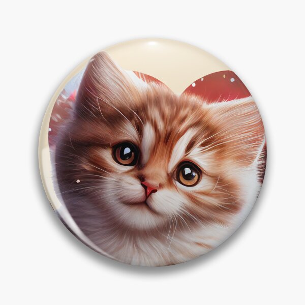 Item preview, Cuteness Overload Ginger Kitten in front of a red love heart with flowers by Orikall designed and sold by HippieWorks.