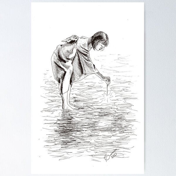 Item preview, Young lady burning fireworks designed and sold by Carmencita079.