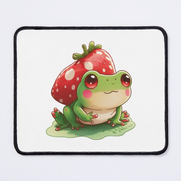 Item preview, Cute Sitting Green Frog with Strawberry designed and sold by bryanchvzz.