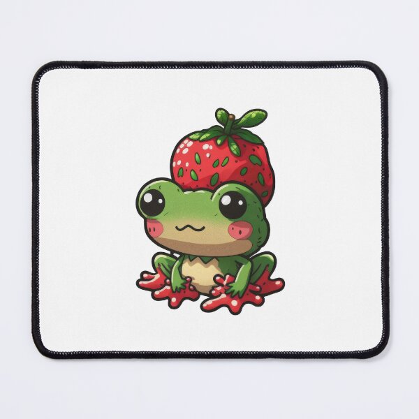 Item preview, Cute Sitting Green Frog with Strawberry designed and sold by bryanchvzz.