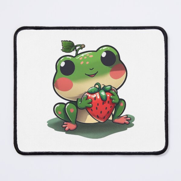 Item preview, Cute Sitting Green Frog with Strawberry designed and sold by bryanchvzz.
