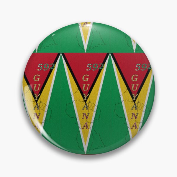 Item preview, Guyana Flag Design with Phone Area Code and Map Outline designed and sold by Soca-Mode.