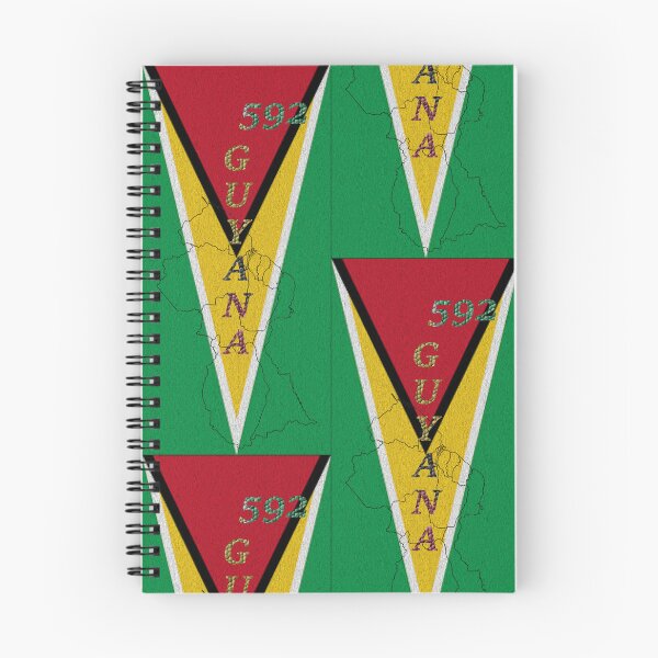 Item preview, Guyana Flag Design with Phone Area Code and Map Outline designed and sold by Soca-Mode.