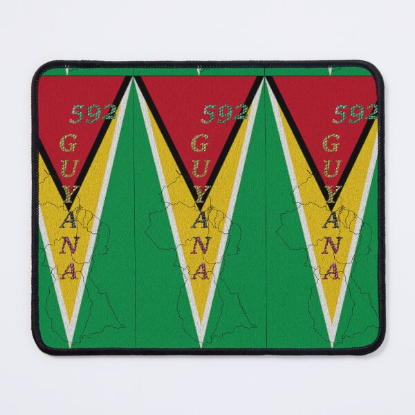 Item preview, Guyana Flag Design with Phone Area Code and Map Outline designed and sold by Soca-Mode.
