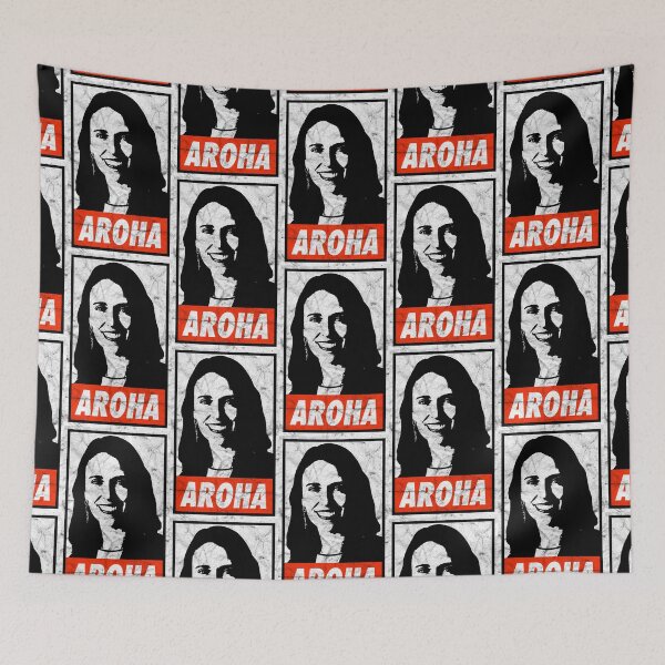 Item preview, Jacinda Ardern Aroha (Black Worn Look) designed and sold by politicalamity.