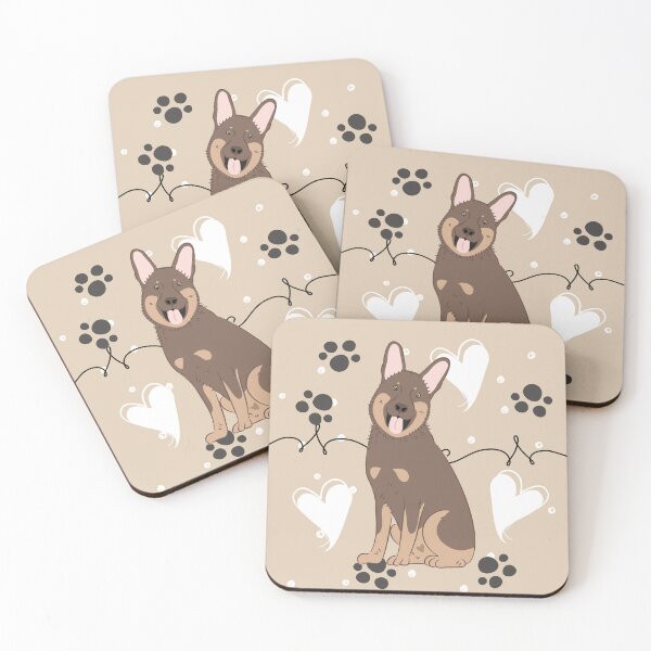 Item preview, LOVE Brown Tan German Shepherd  designed and sold by Lulupainting.