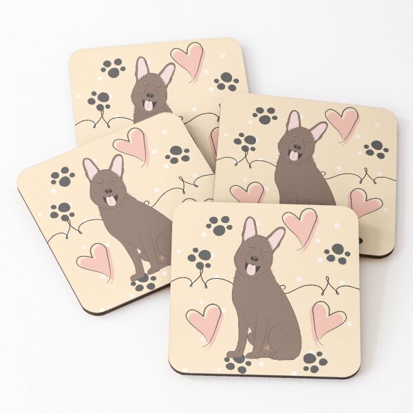 Item preview, LOVE Brown German Shepherd designed and sold by Lulupainting.