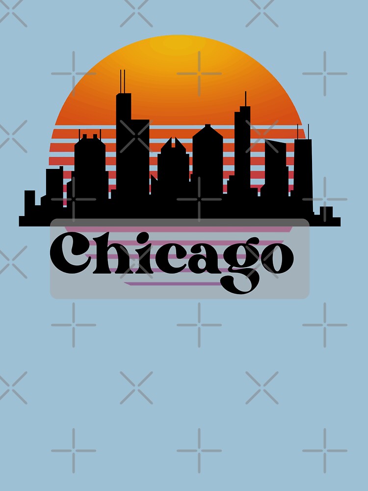 Chicago Skyline T-shirt Design Essential T-Shirt for Sale by  FlagSilhouettes