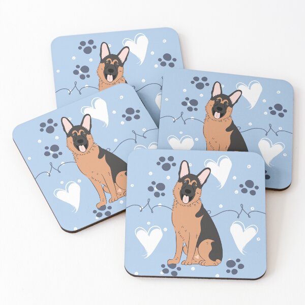 Item preview, LOVE German Shepherd - Red and Black 1 designed and sold by Lulupainting.