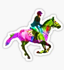 Colorful Horsewoman Sticker