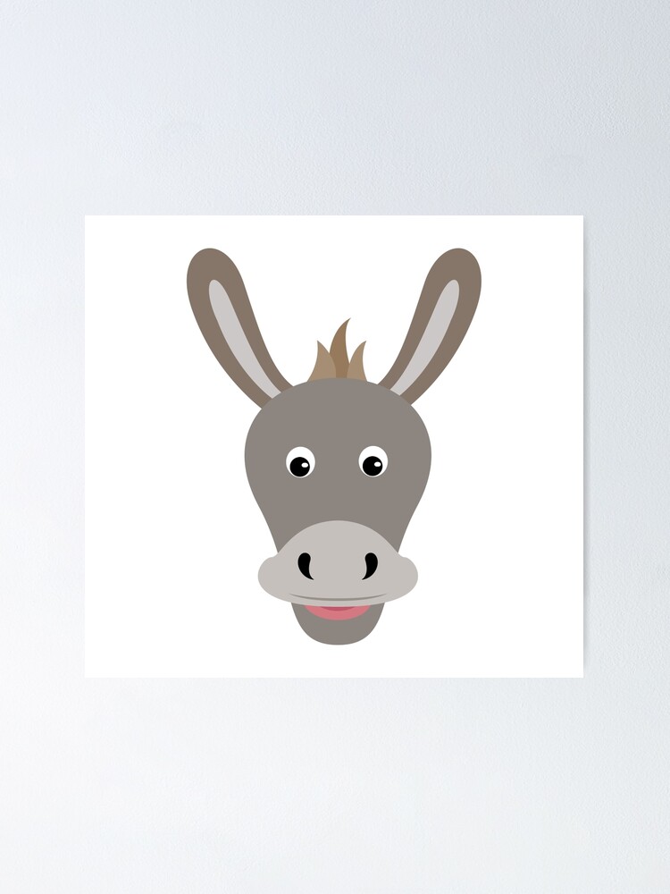 Happy Donkey Face Cartoon Character Happy Donkey Face Cartoon Character