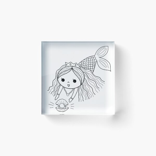 Item preview, mermaid coloring : mermaid and pearl for painting activity at home or at birthday party designed and sold by Tina-studio.