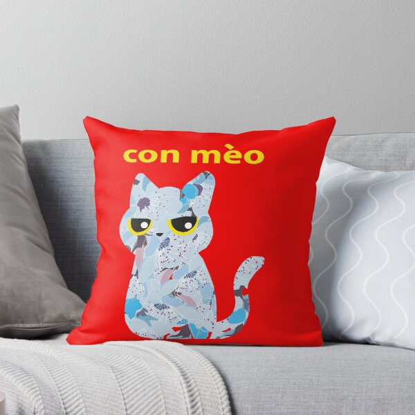 Item preview, Blue floral botanical flower yellow Vietnamese cat letter character designed and sold by Bird4771.