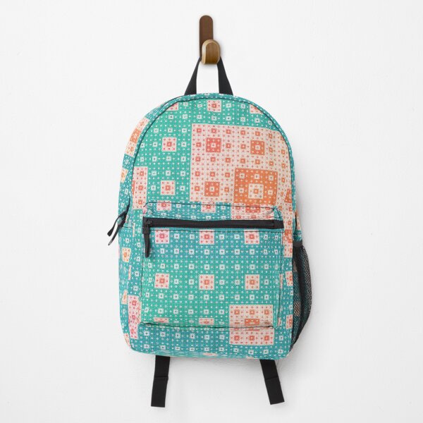 Item preview, sierpinski squares - orange & teal designed and sold by BrownWoodRobot.