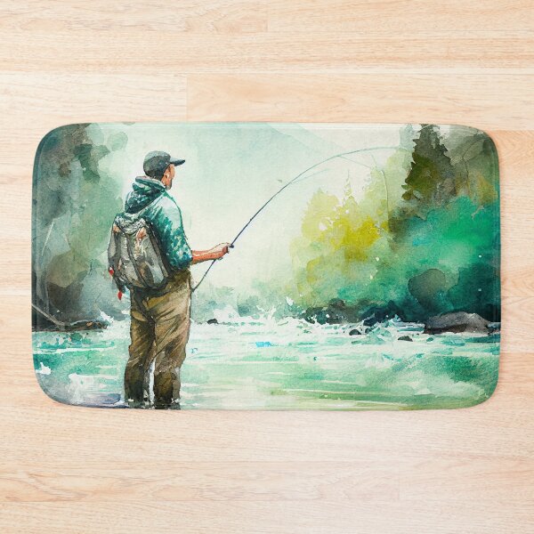 Item preview, Fly Fishing in the Stream: Watercolor Painting designed and sold by Tiberius404.