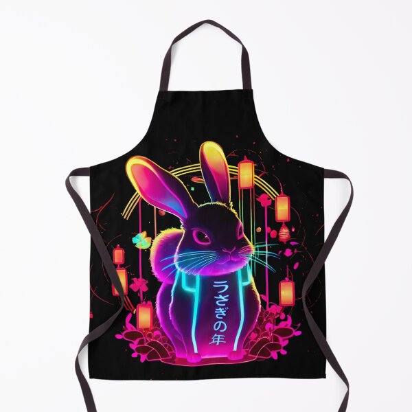 Item preview, Year of the Rabbit Celebration Illustration - Cute Easter Bunny Design with Neon colors, Perfect for New Year Cards and Spring Decorations designed and sold by IrisMyriel.