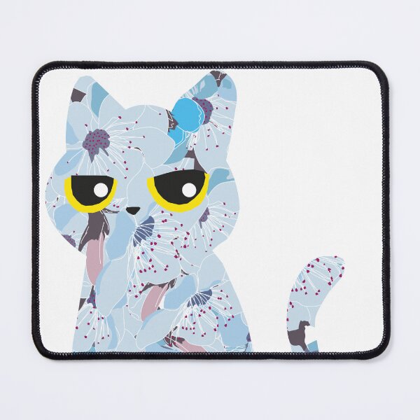 Item preview, Blue floral botanical flower yellow Vietnamese cat letter character designed and sold by Bird4771.